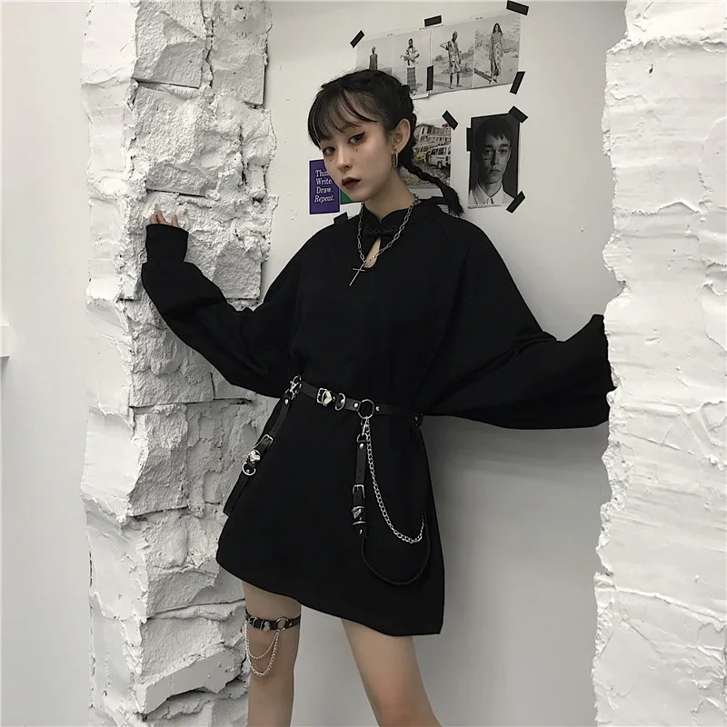 Qlychee однотонные Цвет пряжки для девочек Толстовка Повседневное свободного кроя с