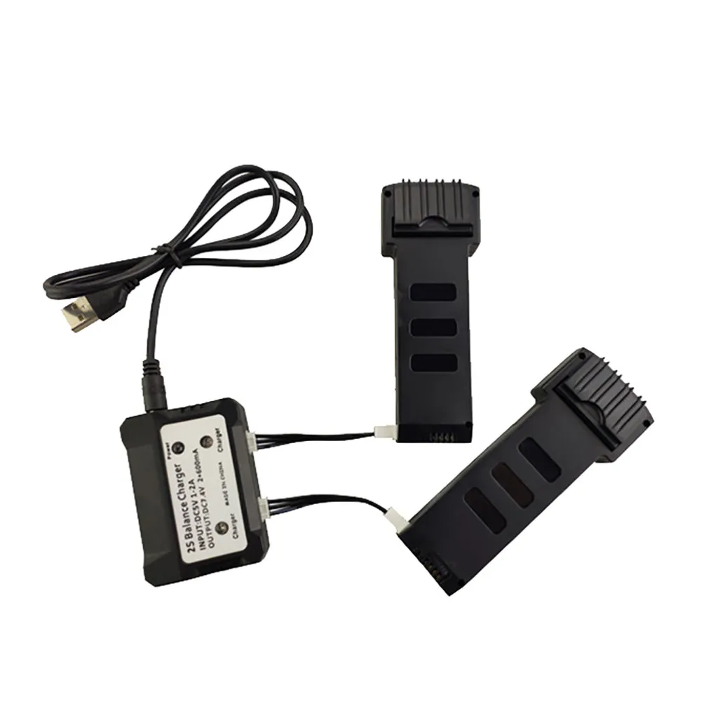 

Assemble Toys Parts Fun Robot 2pcs 7.4v 1200mah Battery With 2 In 1 Balance Charger For E511 E511s Rc Drone children kids