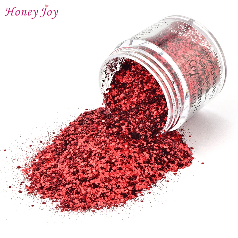 18g/28g Very Fine Red Wine Shine Glitter Hexagon Sequin Paillette Dip Powder Long-lasting Nails No UV Light Needed
