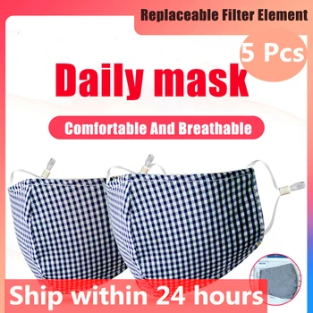 

5 Pcs PM2.5 mouth mask for adults dust mask activated carbon filter windproof face mask bacteria-proof safety protective mask