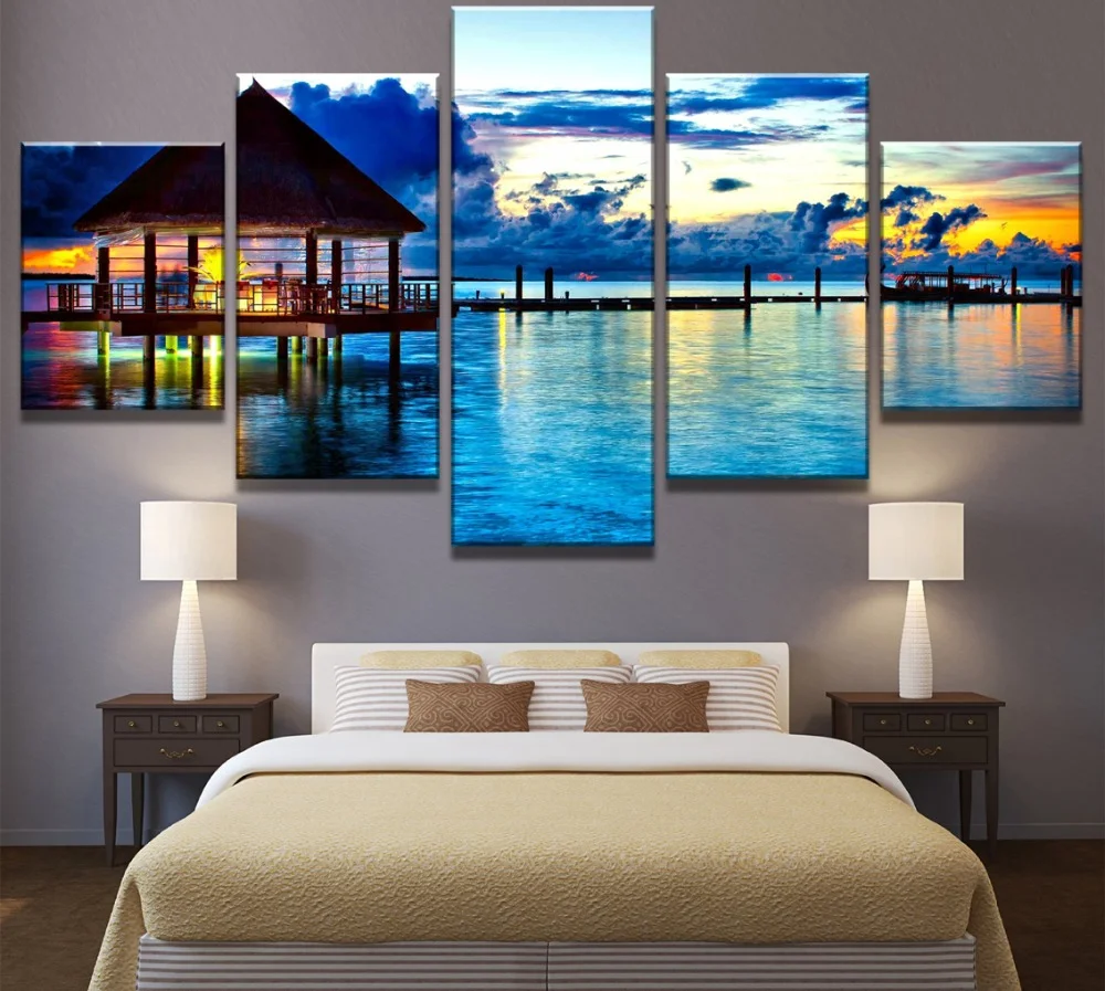 5 шт. тропические искусства на холсте|Рисование и каллиграфия| |