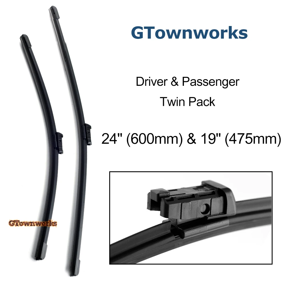 

Wiper Blades For VW Golf 6 2009 2010 2011 2012 Windscreen Windshield Rubber Wipers 24'' 19''