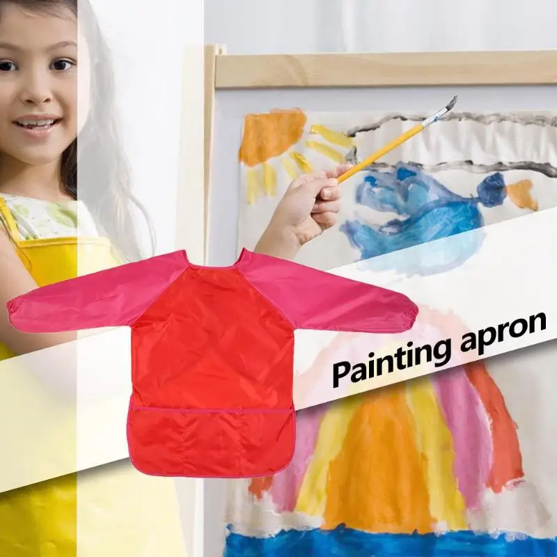Детский фартук с рисунком, водонепроницаемый, противоскользящий, для детского сада, детский халат, водонепроницаемый фартук с рисунком, подарок 36