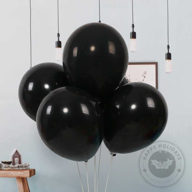

5-18inch Valentine's Day Ballon Black Wedding Latex Balloon With Metal Chrome Gold Silver Helium Balloon Happy Birthday Decor