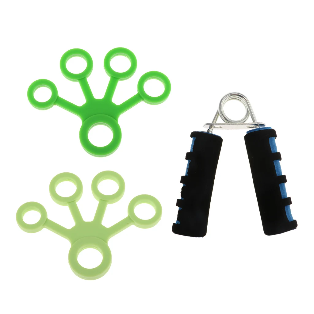 4 Packs Hand Grip Strengthener Finger Stretcher Strength & Dexterity Trainer Muscle Strengthening Training Tool