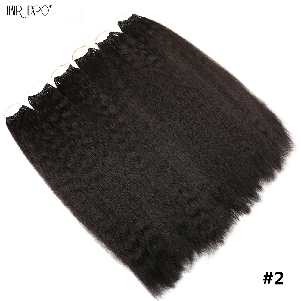 22”Synthetic Hair Extensions Soft Yaki Straight Crochet Hair Pre Looped Kinky Curly Ombre Braiding Hair Bundles Hair Expo City