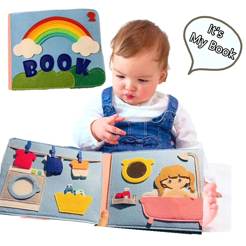 

2019 New Felt DIY Cloth Quiet book Finished Book Kid's Early Education Story Book Mom Handmade Sewing Special Xmas Gift For Kids