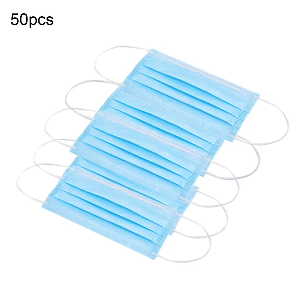 

Anti-Dust Disposable Masks Three-layer non-woven fabric Dust-proof haze-proof breathable Earloop Face Mouth Masks 50pcs