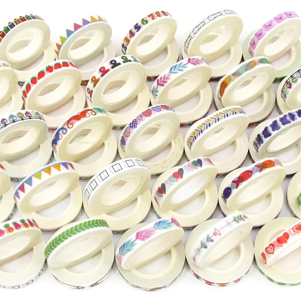 

Cute Washi Tape Lot Flower Paper Decorative Tape Kawaii Stationery Office Planner Lable Masking Tape Back To School Art Supplies