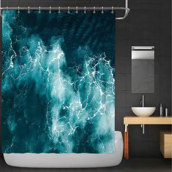 

Abstract Splash Turquoise sea Water Shower Curtain,119118 for Bathroom,84''W x 72''H