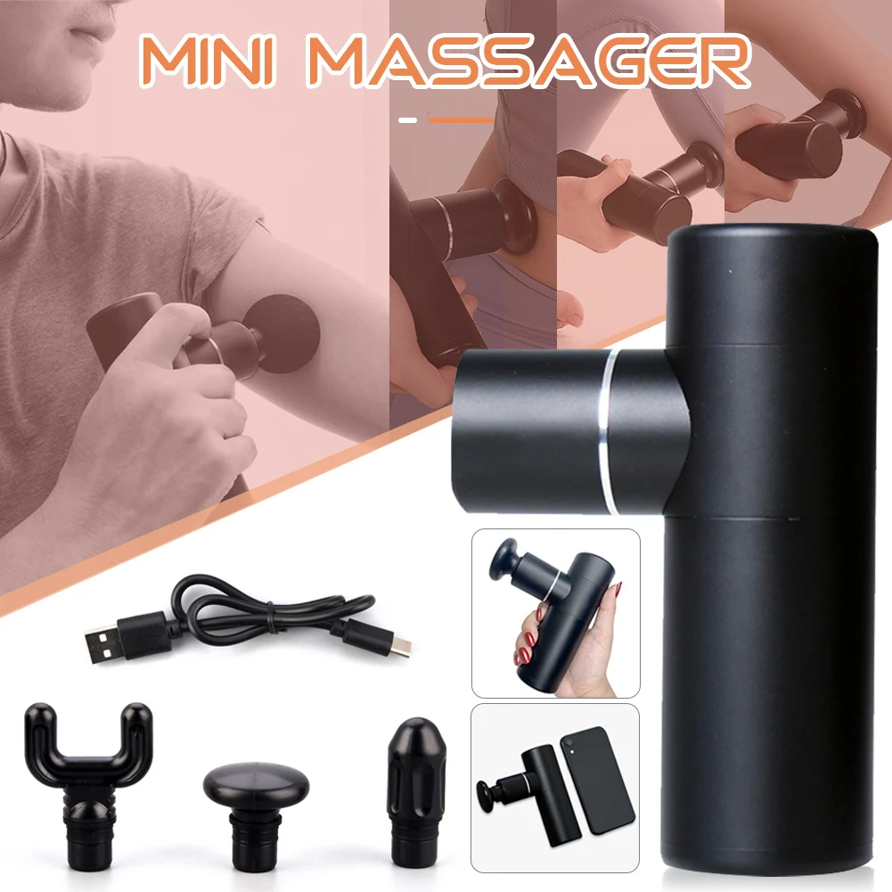 

Muscle Massage Gun 4-Speed Settings Handheld Mini Massager Gun Deep Tissue Therapy Gun Exercising Muscle Pain Relief Massager
