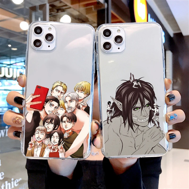 

attack on Titan transparent soft TPU Case For iPhone12 XR XS Max 7 8 6S Plus 5S XR 11Pro MAX SE XR Cover