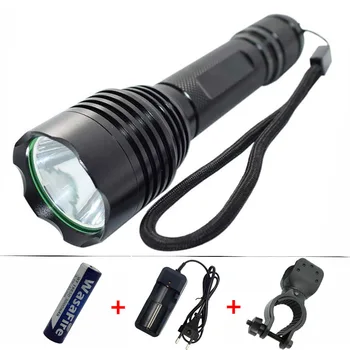 

Powerful Waterproof T6 Flashlights 5 Modes Led Torch Bike Light Portable Lantern with 18650 Battery+Charger for Cycling Camping