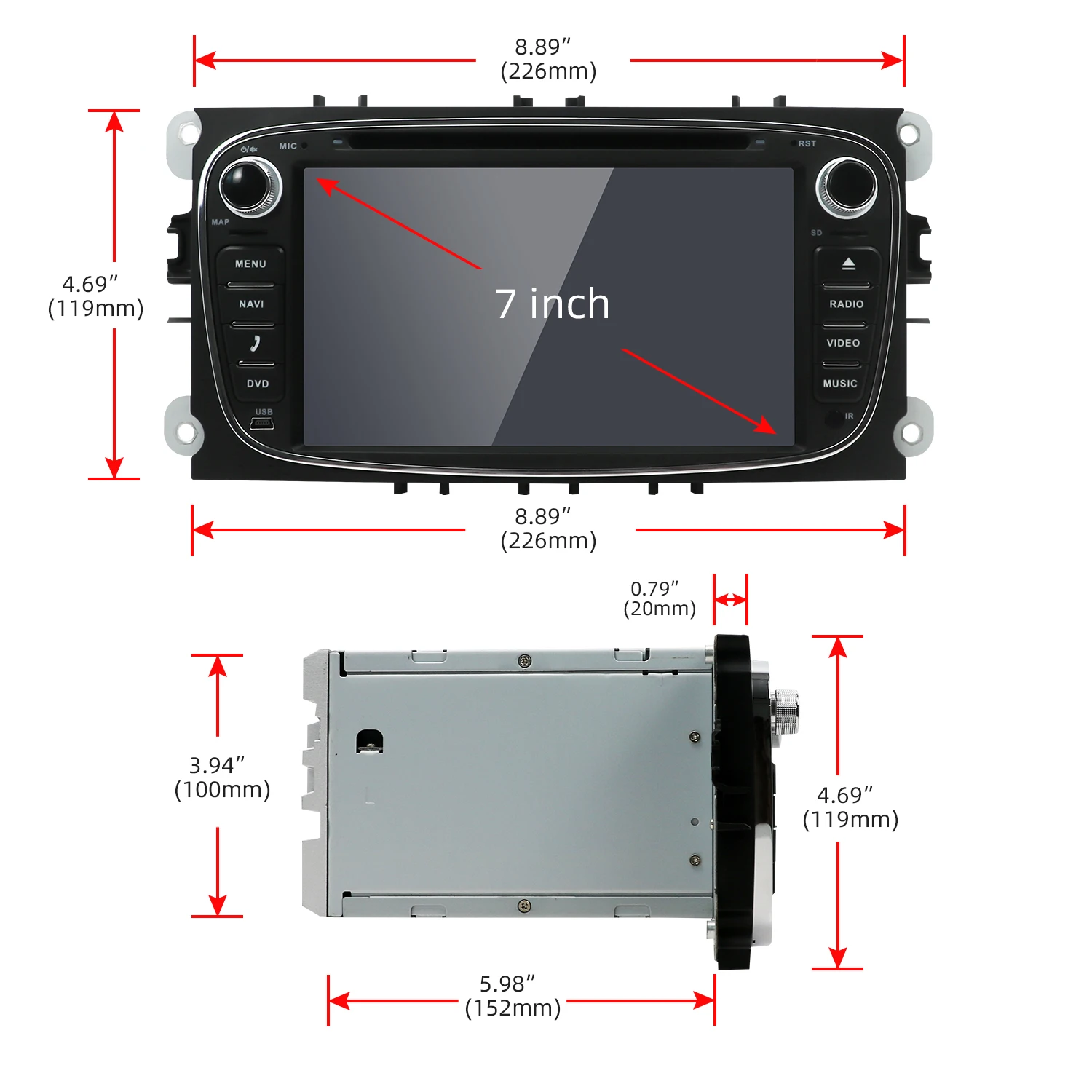 DSP 2 Din Android 10 автомобильный DVD мультимедийный плеер GPS Navi для Ford Focus Mondeo Galaxy S Max Wifi