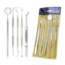

3/4/5pc/set Dental Mirror Stainless Steel Dental Dentist Prepared Tool Set Probe Tooth Care Instrument Tweezer Hoe Sickle Scaler