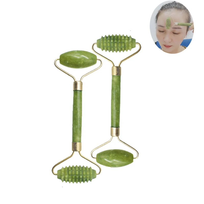 

Natural Stone Jade Facial Double Head Beauty Massager Skinny Neck Face Roller Slimming Massager Relaxation Body Tool
