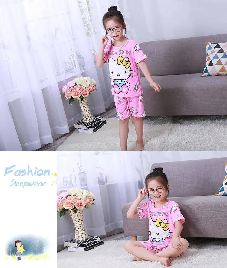 [Men And Women Celebrity Style] Big Boy Autumn Set CHILDREN'S Pajamas Long Sleeve Cartoon Kids Pajamas Tracksuit Short Sleeve