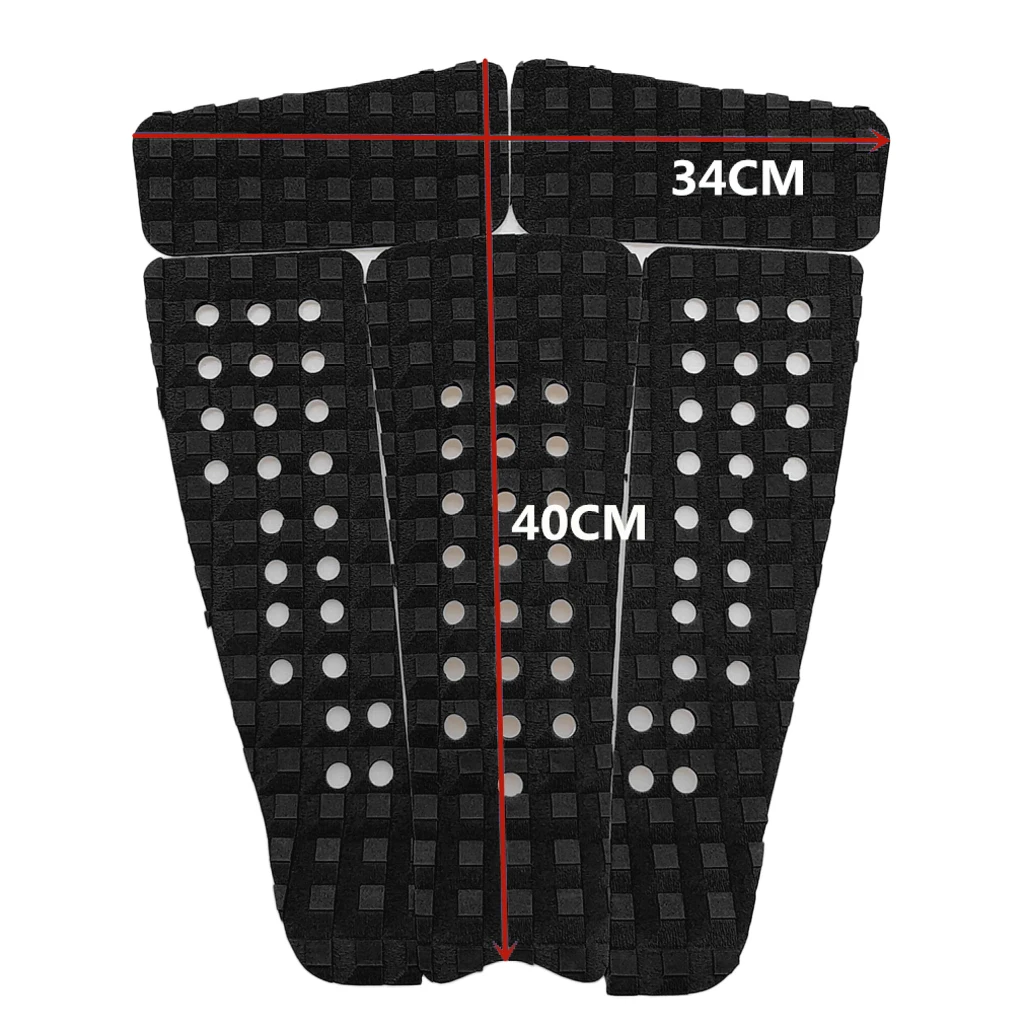 Set 9 Premium Non-slip EVA Surfboard Traction Pad Deck Grip with Tail Pad for Surf SUP Kiteboard Shortboard Water Sports