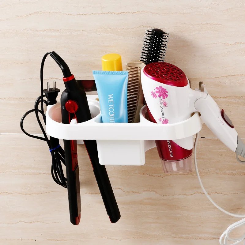 

Punching-free hair dryer rack toilet sucker storage rack toilet air duct rack bathroom wall hanging storage rack