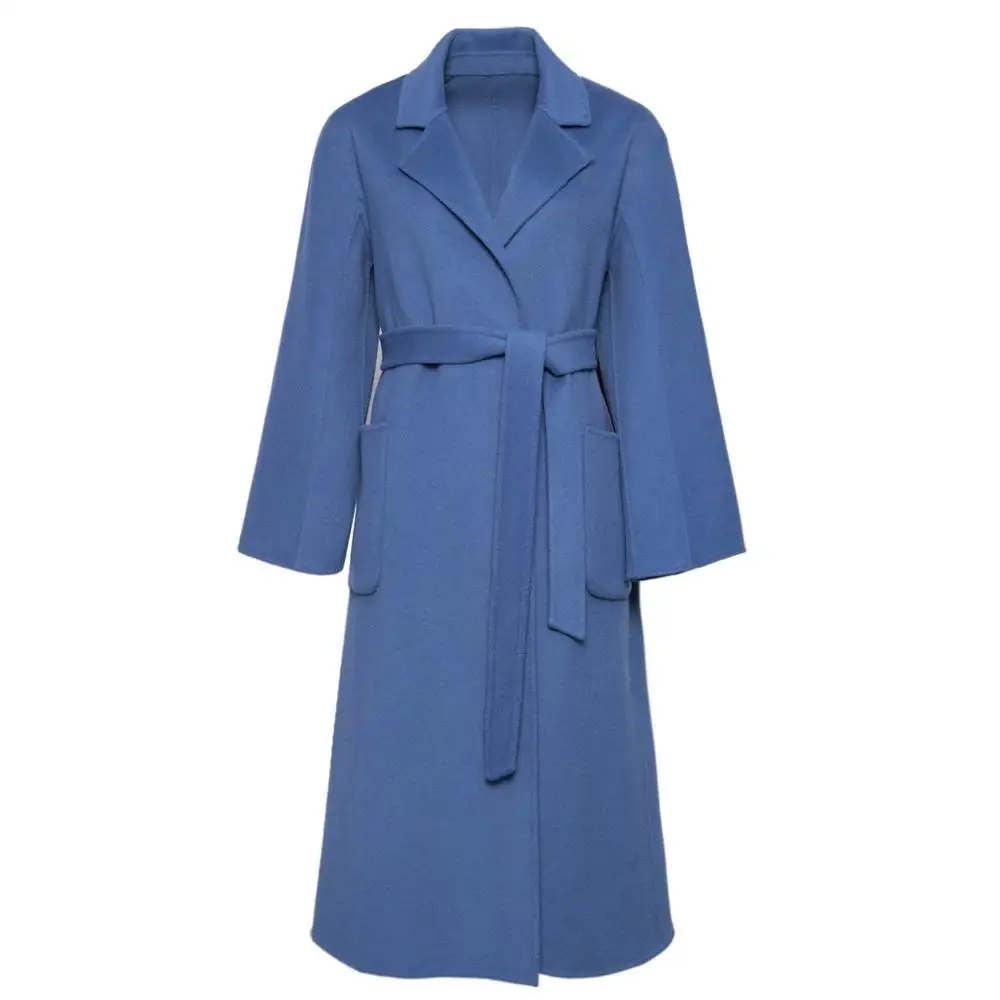 Новое классическое кашемировое двустороннее длинное пальто ручной работы в Корейском стиле шерстяное пальто 8857