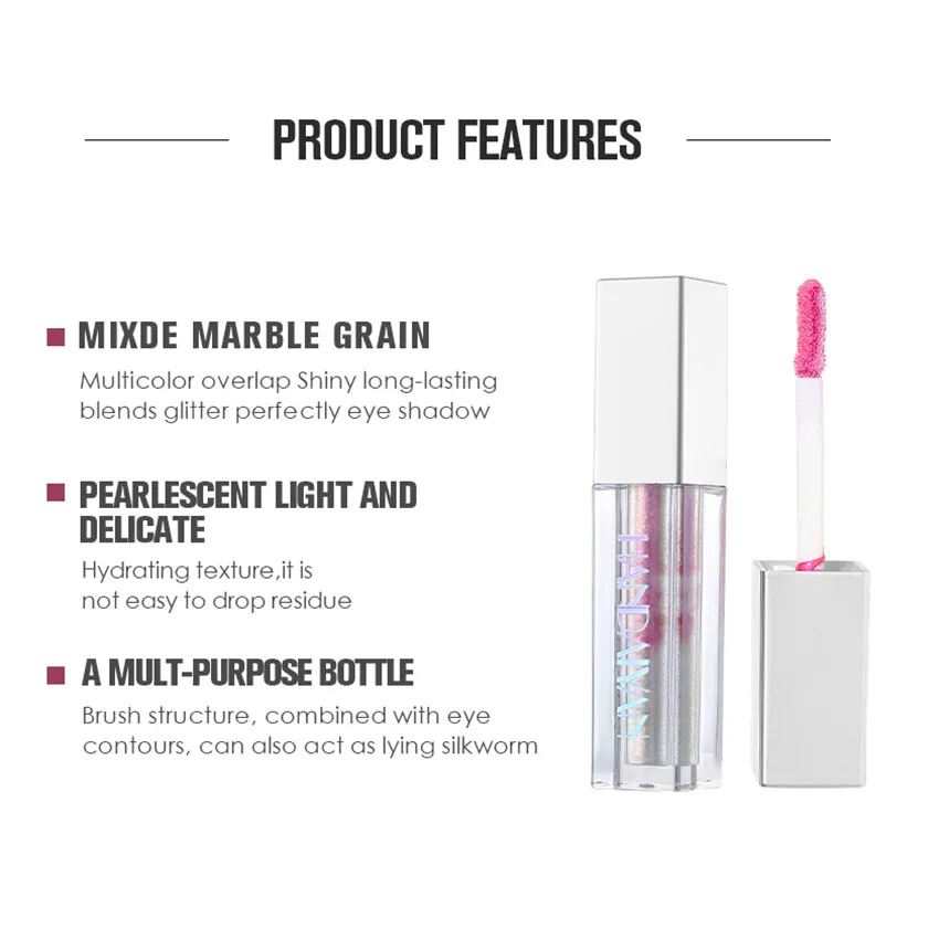 Shimmer Eye Shadow Kit водонепроницаемый пигмент коричневый синий шоколад черный цвет Жидкий блеск Тени для век