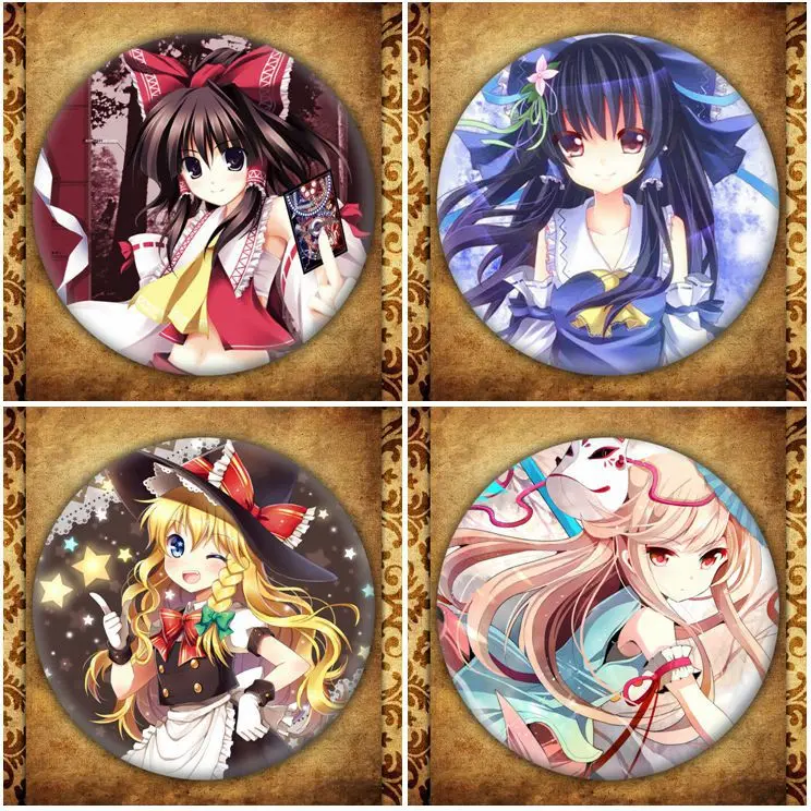 

Japanese Anime Game TouHou Project Display Badge Fashion Cartoon Figure Hakurei Reimu Brooches Pin Jewelry Accessories