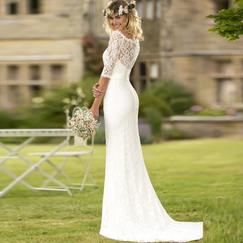 Vestido De Novia Casamento robe de mariee Renda кружевное винтажное свадебное платье русалки с короткими рукавами платья для матери невесты
