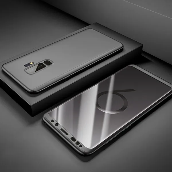 Чехол для samsung Galaxy A70 A 70 360 градусов полный чехол для телефона для samsung Galaxy A70 SM-A705F A705F A705 Капа из закаленного стекла - Цвет: Black