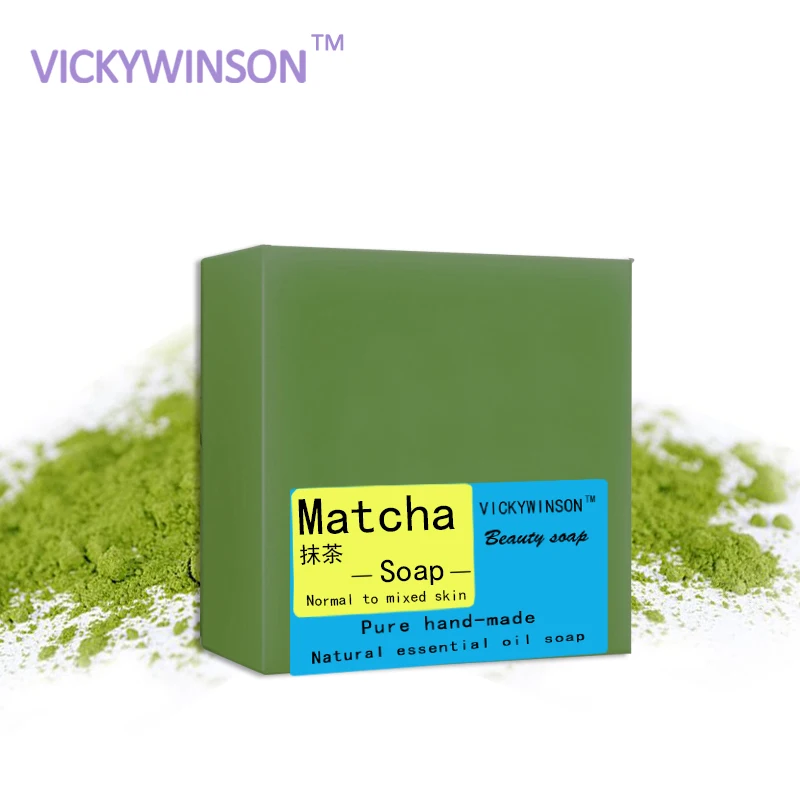 VICKYWINSON Matcha мыло ручной работы эфирное масло мыло контроль над маслом угревой сыпи очищающее мыло для лица Мыло для ванны 100 г