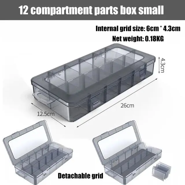 Multi-compartment box Transparent screw storage box Electronic component compartment box Small accessory tool compartment box tool chest trolley Tool Storage Items