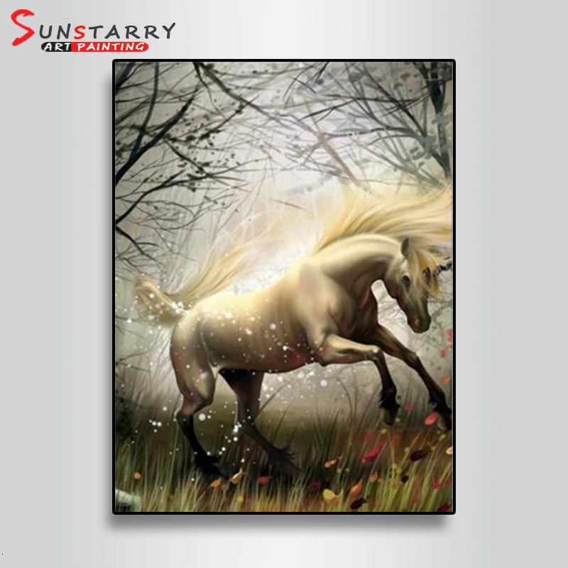 Sunstarry Full Square/Round Diamond Painting Horse DIY Embroidery Animal Kits Handmade Needlework Rhinestone Mosaic Home Decor - Цвет: A1996