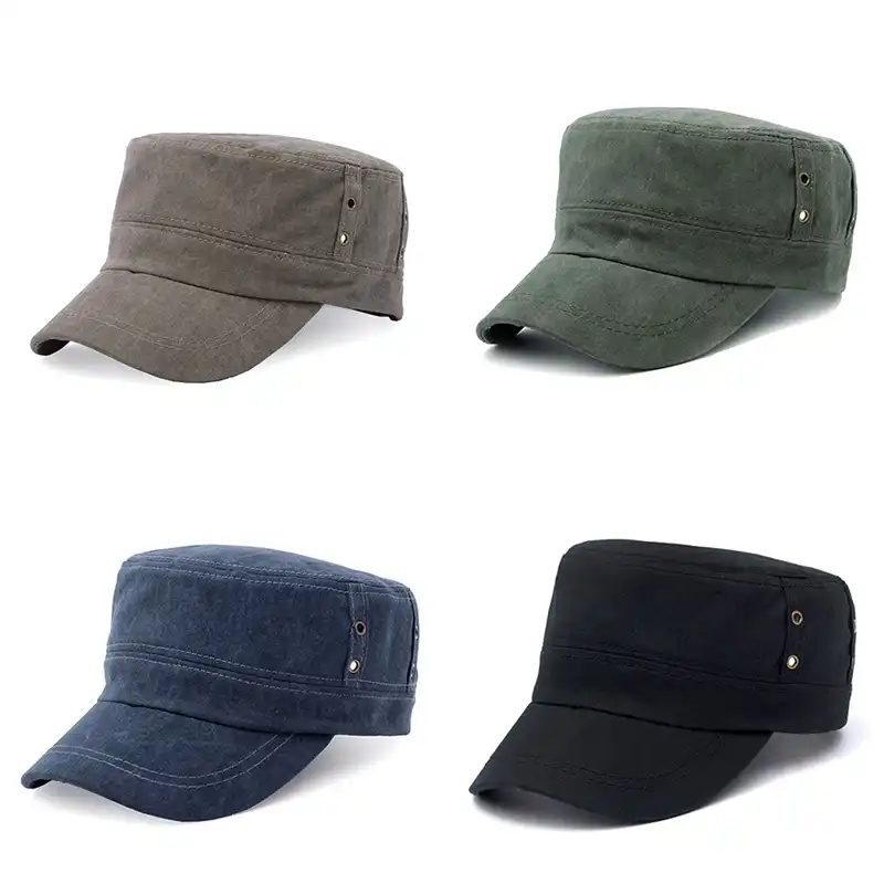 flat cap with button