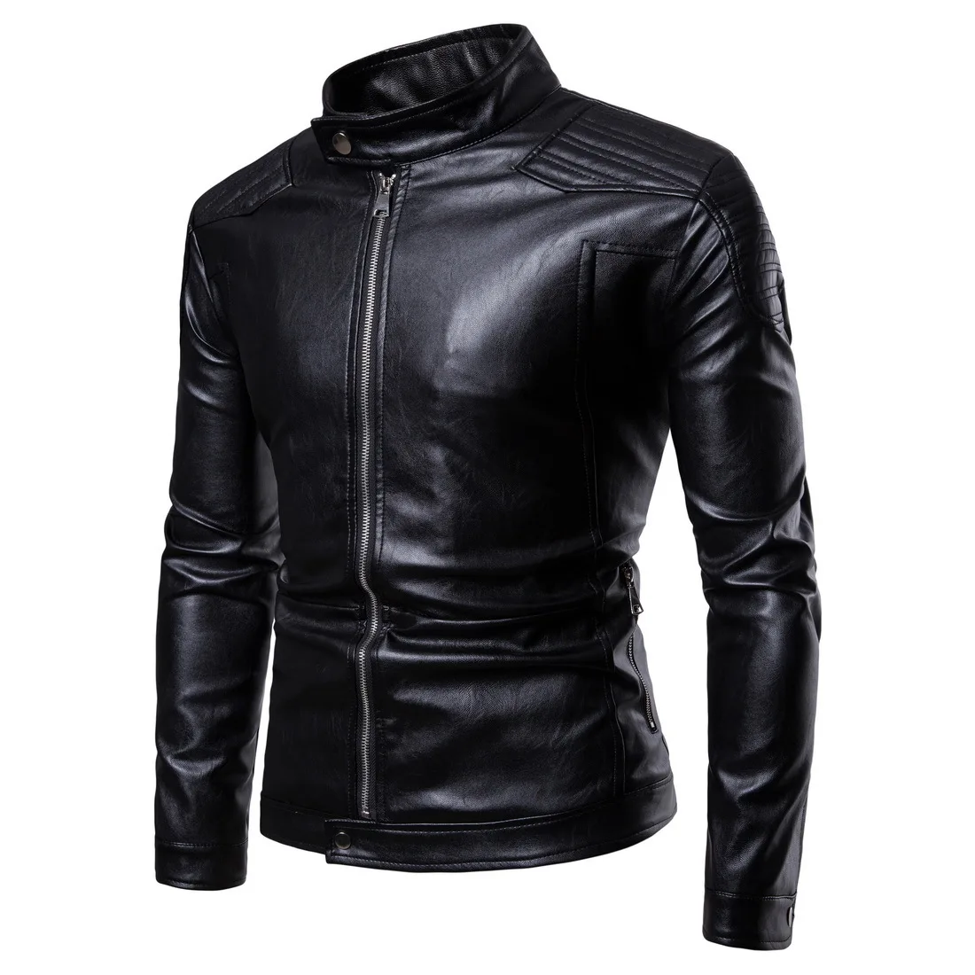 New Motorcycle Leather Jackets Men's Autumn Slim Locomotive Jackets Jaqueta De Couro Masculina Biker Jacket Male Coat
