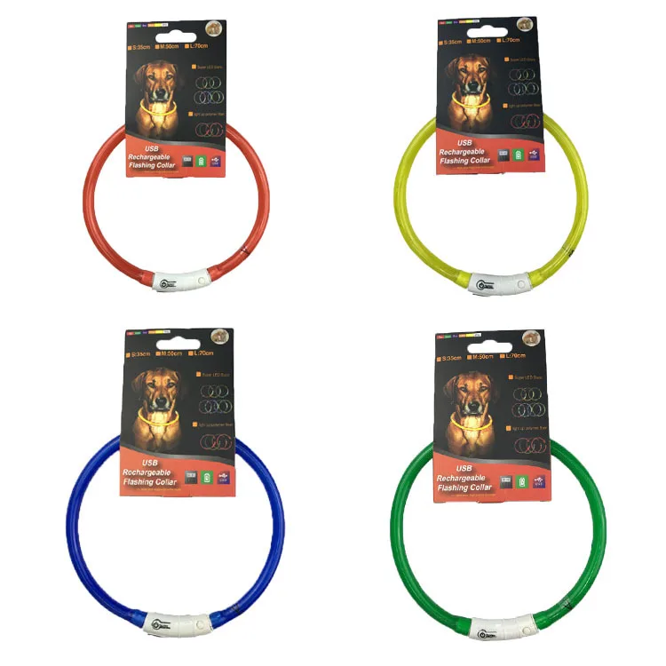 

PVC Dog Pet Collar LED Shining Bandana Pet Reflective Collar Multi-color Selectable