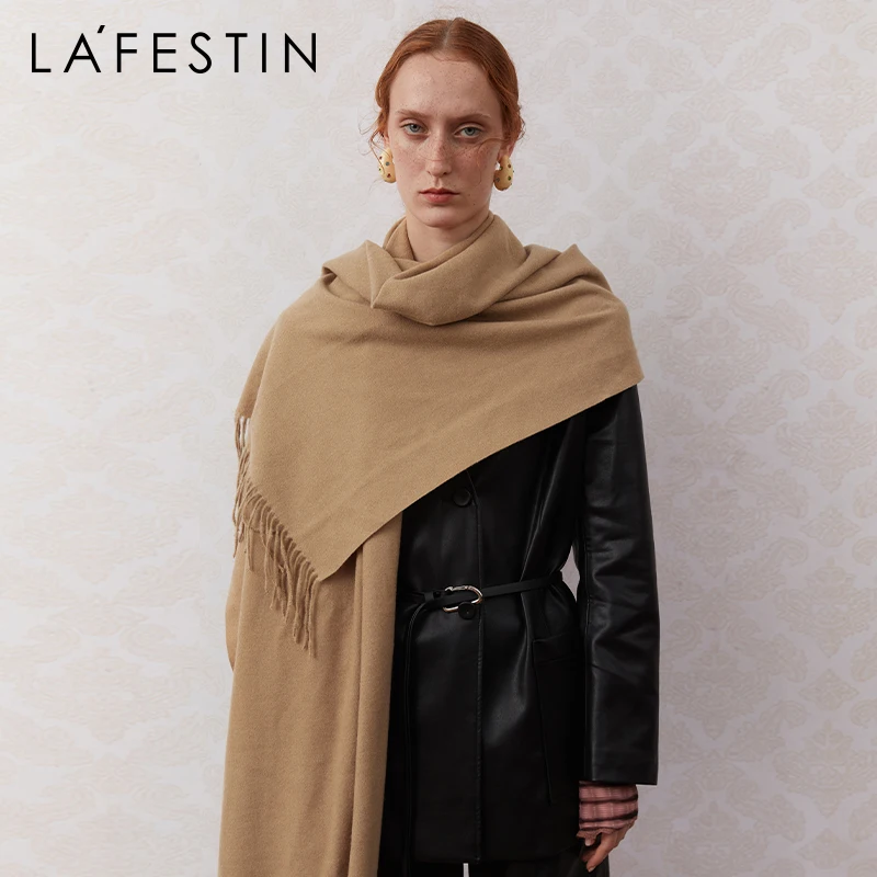 

LA FESTIN women's scarf 2021 autumn and winter new fashion warm and comfortable Shawl simple temperament Fringed scarf all-match