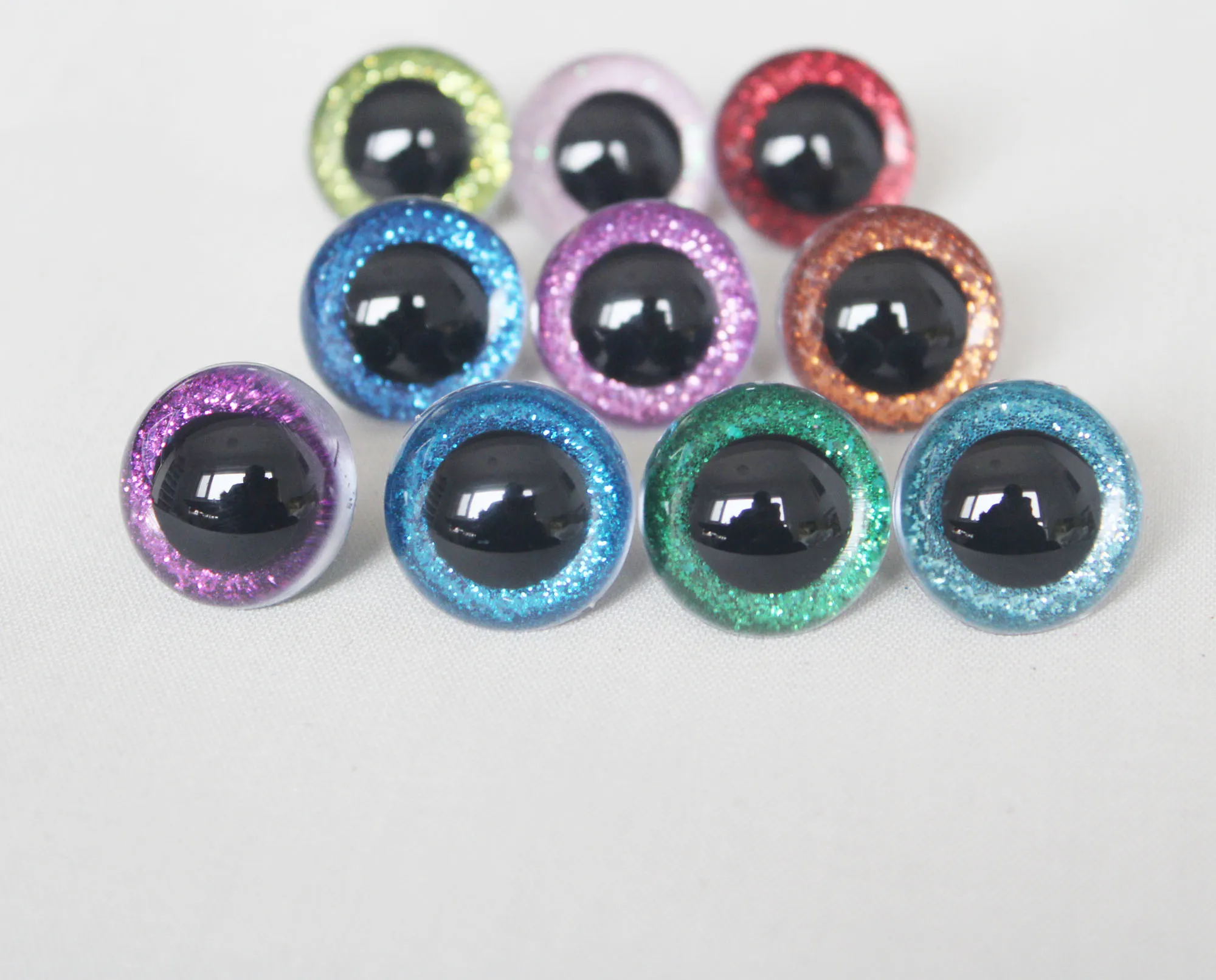 13mm-28mm round plastic toy safety eyes glitter Nonwovens hard washer 20pcs doll accessories plastic safety eyes doll accessories toys safety eyes For plush doll findings-size option