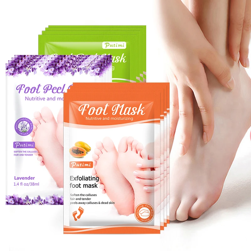 3Pair Exfoliating Mask Peeling Foot Mask Moisturizing Socks for Pedicure Socks Remove Dead Skin Anti Crack Heel Feet Mask Patch
