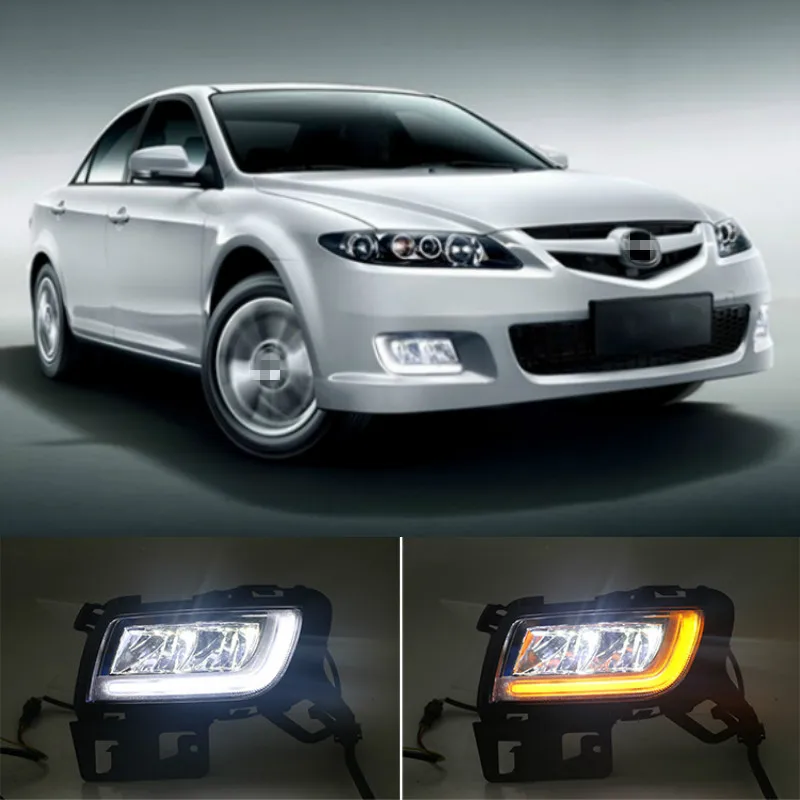 1 пара DRL для Mazda 6 Mazda6 2013 2016 дневные ходовые огни Противотуманные фары крышка 12V