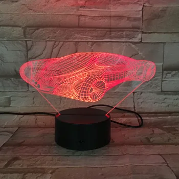 

3D Lamp Battery Powered Concept Car Science Fiction Car Wonderful Gift for Infant Bright Base Customized Led Night Light Lamp