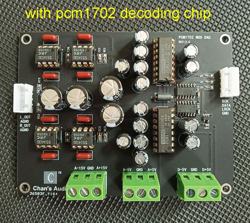 PCM1702 NOS DAC Decoder Board Supports USB Interface Bluetooth IIS Module Supports 16-bit to 24-bit format Input H005