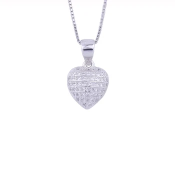 

Paved Zircon Stripe Heart Necklace For Women 925 Sterling Silver Big Love Heart Pendants Choker Fashion Jewelry Gift
