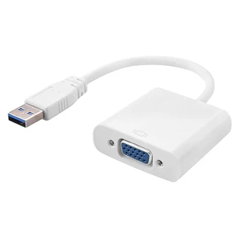 

1080P USB3.0 to VGA Video ie Display External Adapter Driver-Free Video Cable for Windows USA White