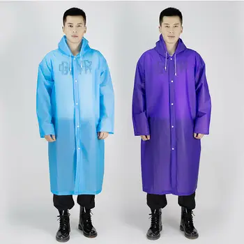 

Men Women Waterproof Jacket Button Hooded Raincoat Rain Coat Poncho Rainwear
