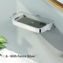 Novo aço inoxidável suporte de papel higiénico do banheiro montagem na parede wc suporte do telefone prateleira toalha rolo acessórios prateleira