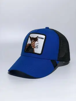 

2019 New Summer trucker cap mesh snapback hip hop hats for men embroidery baseball cap DUMB-BLUE