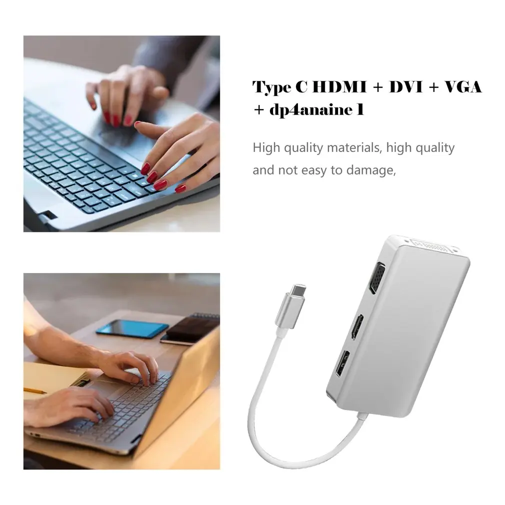 USB C концентратор USB C 3,1 к HDMI DP Displayport VGA DVI адаптер type C к HDMI VGA 1080p видео конвертер для Macbook