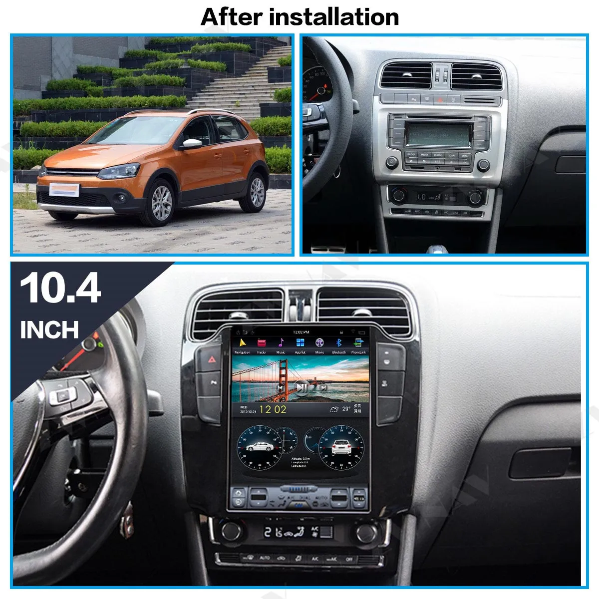 Verticl автомобильный сенсорный экран в стиле Tesla стиль Android 9,0 Автомобильный мультимедийный плеер для VW Volkswagen Polo 2009- gps аудио Радио Стерео головное устройство