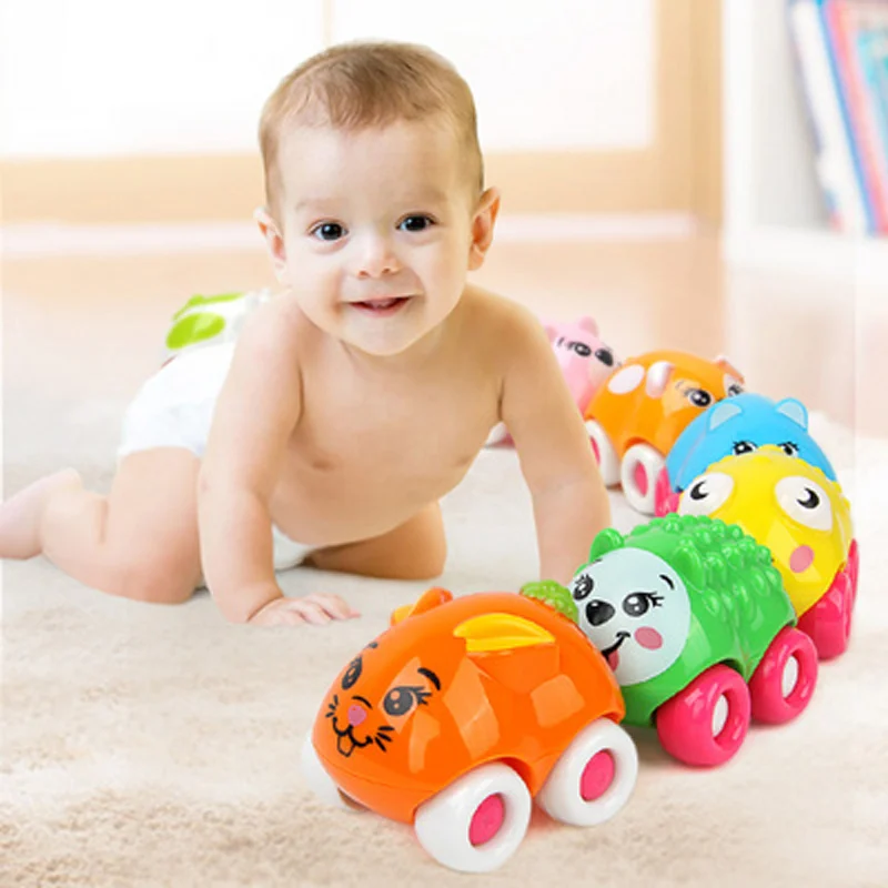 8 pièces Push voiture coulissante connexion magnétique jouets mignon dessin animé Animal début éducatif enfants classique bébé jouets infantile ramper