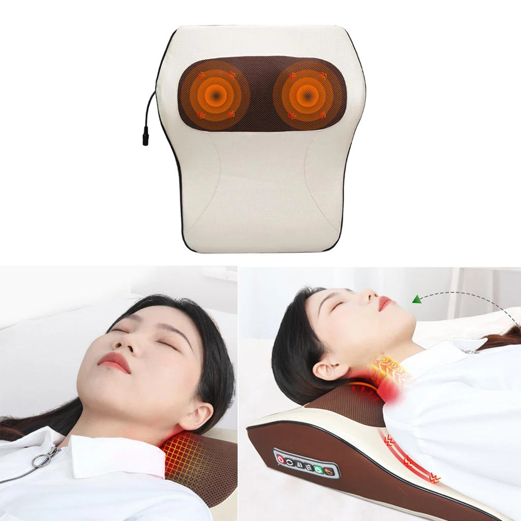 Durable Neck Massager Pillow Back Massager Shiatsu 3D Massager for Muscle Vibration Neck Back Massager