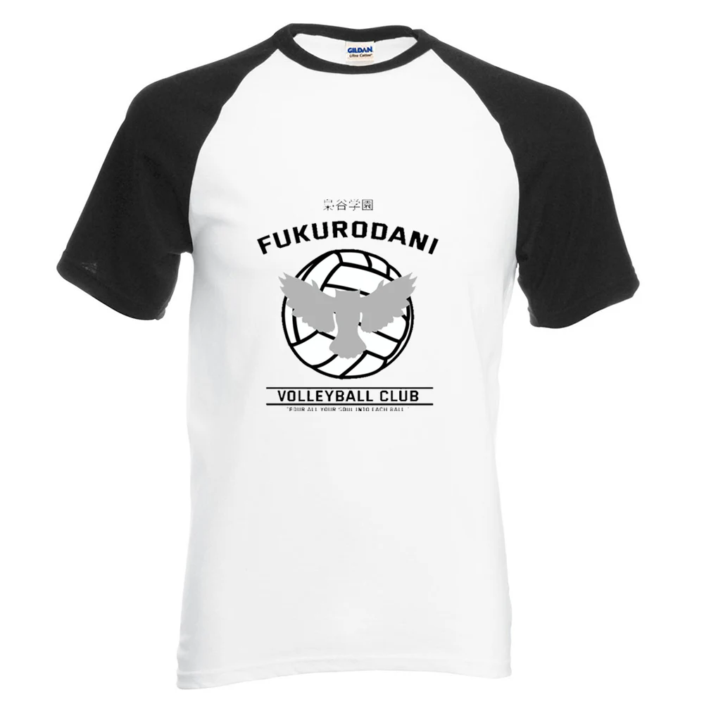 ОЯ Haikyuu футболка Fukurodani Volleyball Club футболки летние свободные с круглым вырезом Топы
